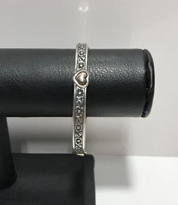 James Avery Sterling & 14K Herz aus Gold Blume Armreif Armband NICHT MEHR HERGESTELLT 8" - Bild 1 von 12