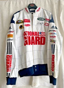 Dale Earnhardt Jr Jacket White NASCAR Amp National Guard Authentic Chase XL - Picture 1 of 9
