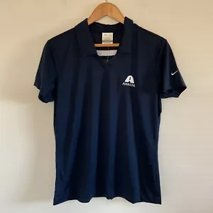Nike Golf Women's Sz L Dri-FIT Micro Pique Polo Shirts Navy Blue 354067 Axalta - Picture 1 of 8