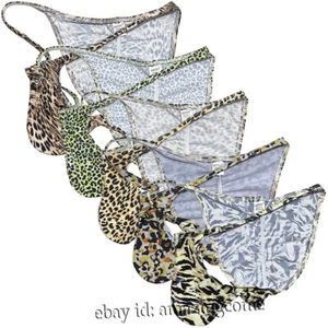 Men Leopard Cheeky Briefs Underwear Bikini Pant Pouch Narrow Waist Posing Shorts - Picture 1 of 27