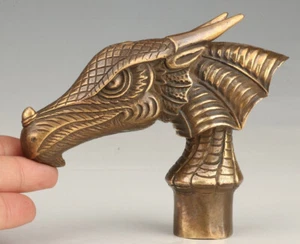 RETRO BRONCE DINOSAURIO DRAGÓN BASTÓN CABEZA MANGO ACCESORIOS - Imagen 1 de 7