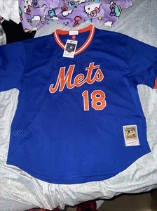 Mitchell & Ness New York Mets Mlb Darryl Strawberry #18 Jersey Authentic Blue XL - Picture 1 of 5