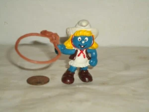 Vintage Schlümpfe Figur, Peyo Schleich 80er Jahre PVC, Cow Girl Schlumpfine - Bild 1 von 5