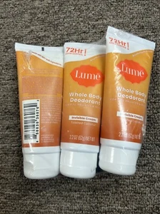 LUME Invisible Cream TOASTED COCONUT Whole Body Deodorant 2.2 oz (62g) 3-pack - Picture 1 of 2