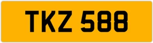 TKZ 588 T 3x3 DATELESS PRIVATE NUMBER PLATE TOM TONY TEL TOD TODD TAM TAJ TRACE - Picture 1 of 1