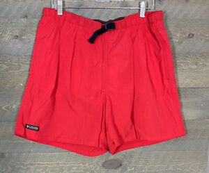 Vintage Men's Columbia Belted Lined Swim Trunks Shorts Colorblock Size Large