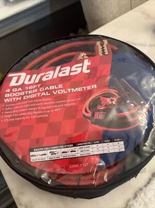 Duralast 16 ft Battery Booster Jumper Cable With Digital Voltmeter 4 GA New - Picture 1 of 7