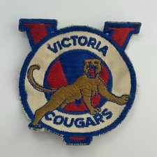 RARE Vintage Victoria Cougars Fan Club WHL Hockey Felt Jacket Crest Patch