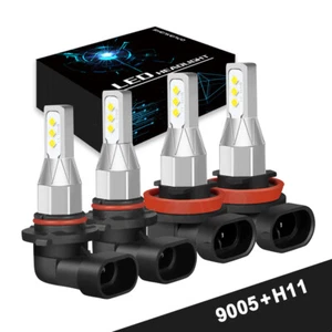 9005(HB3) +H11(H9) LED Headlight Light Kit High/Low Bulbs Beam Globes White - Picture 1 of 15