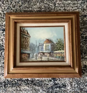 Eiffel Tower Oil Painting Signed - Picture 1 of 11