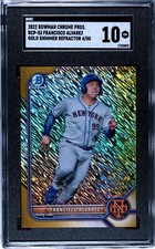 2022 Bowman Chrome BCP-53 Francisco Alvarez Gold Shimmer Refractor SGC 10 4/50