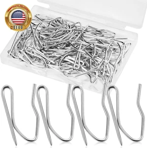 58PCS Curtain Hooks for Drapes, Premium 1.25IN Rustproof Drapery Hooks Pins for - Picture 1 of 7