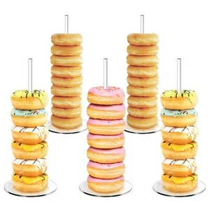 5 Pack Clear Acrylic Donut Stand Macaron Display Stands for Party Table - Picture 1 of 7