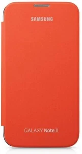 Genuine Samsung Galaxy Note 2 Flip Cover Case |Orange - Picture 1 of 3