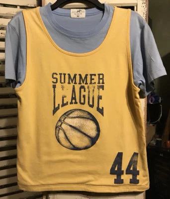 LN~BOUTIQUE~WES AND WILLY~BASKETBALL~SHORT SLEEVE~2FER~TEE~BOY'S MEDIUM (12/14) - Image 1 of 3