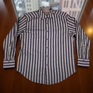 Robert Graham Hemd Herren 2XL Lila Classic Fit Gestreift Bestickt Flip Cuff - Bild 1 von 10