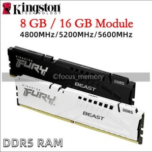 FURY Beast 8GB 16GB 32GB DDR5 4800 5200 5600 MHz DIMM Desktop Speicher 288-pin - Bild 1 von 20