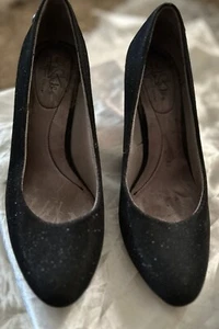 Life Stride Nero Sparkly Tacchi Donna 9 In Ottime Condizioni E Comodi - Foto 1 di 4