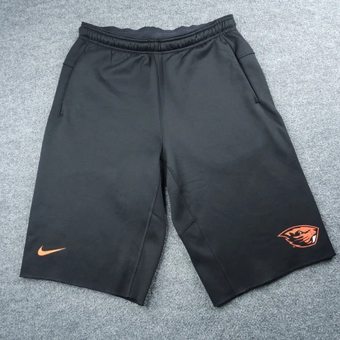 Nike Men's M Oregon State Beavers Fleece Long 14" Shorts Black Stretch Cover