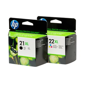 Oryginalne kolorowe wkłady atramentowe HP 21XL czarne + HP 22XL - DARMOWA DOSTAWA W WIELKIEJ BRYTANII! - Zdjęcie 1 z 3