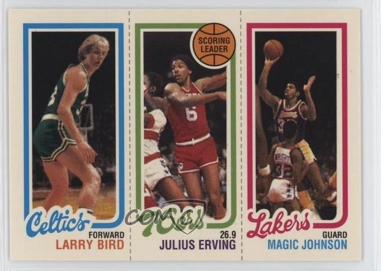1996 Topps Stars Reprints Larry Bird Julius Erving Magic Johnson #8 HOF - Image 1 of 2