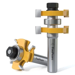 FivePears Adjustable Tongue and Groove Router Bit Set with 1/2 1/2-Inch Shank  - Picture 1 of 6
