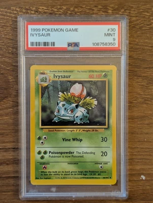 1999 Pokemon Game Base PSA 9 Ivysaur #30 WOTC UNLIMITED FRESH GRADE SLAB MINT - Image 1 of 2