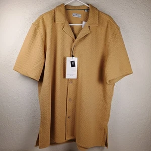 Ike Behar Button Up Shirt Short Sleeve Men's Textured Size L  NWT - Picture 1 of 4