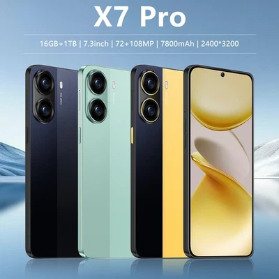 The all new 7.3-inch X7 Pro smartphone 16+1T Android 7800mAh dual SIM phone Hot - Image 1 of 4