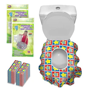 Toilet Seat Covers Disposable - 24 Large Waterproof Potty Covers for Toddlers... - Picture 1 of 6