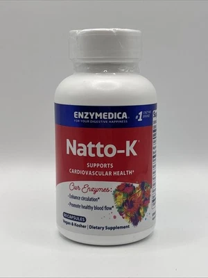 Enzymedica Natto-K 90 cápsulas, liberação cardio saúde para EXP 03/26 - Imagem 1 de 4