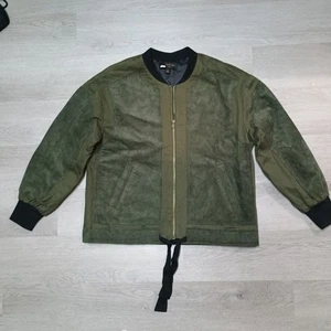 Aktuelle Air Los Angeles grüne Canvas Wildleder Bomber Stil Jacke Größe Small - Bild 1 von 7