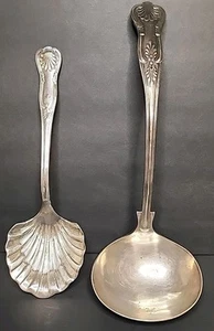 VTG Sheffield Silverplate Utensils Ladle And Serving Spoon Matching Made In... - Picture 1 of 9