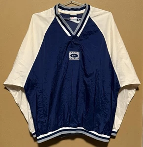 Vintage Nike V-Neck Center Swoosh Pullover Windbreaker Jacket - Mens Size Large - Picture 1 of 3