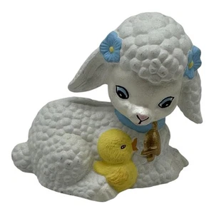 Vintage Ceramic Lamb Sheep Chick Figurine Anthropomorphic Hobbyist 70s Kitschy - Picture 1 of 8