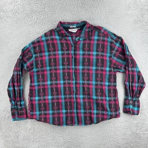 Vtg Mission Bay 1992 Women’s Size 22W Aztec Southwestern Plaid Button Up Shirt - Picture 1 of 15