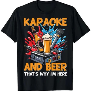 Camiseta Karaoke And Beer That's Why I'm Here Cantante Karaoke Karaoke - Imagen 1 de 4