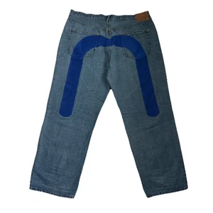 Evisu Genes Jeans Big Logo Größe 42 Baggy Y2K Japanese Blue RAR - Bild 1 von 10