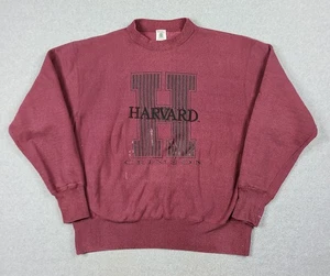 Vintage Harvard Sweatshirt Herren Gr. L weinrot Rundhals Schule College USA 90s - Bild 1 von 8