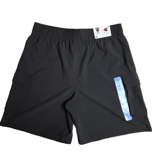 Pantalón corto Champion Performance tejido cargo para hombre talla grande negro - Imagen 1 de 3