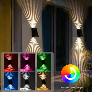 2-8x RGB/CCT LED luces solares lámpara de valla lámparas de pared lámpara de jardín lámpara de exterior - Imagen 1 de 19