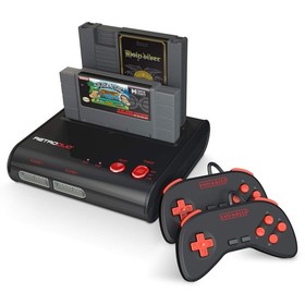 Retro-Bit RetroDuo Dual 2-in-1 Retro Console for SNES & NES Games - Red/Black