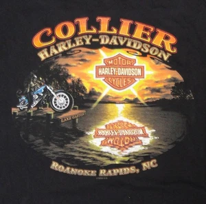 Harley Davidson Long Sleeve T-Shirt ~ Mens 2XL ~ Roanoke Rapids NC Sleeve Decal - Picture 1 of 7