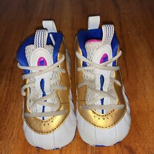 Nike Lil Posite Soft Sole Shoes Baby Fuchsia Royal Gold 4c