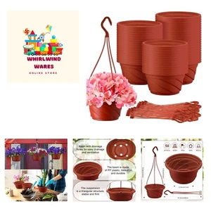 50 Pcs Plastic Hanging Planter Round Hanging Pot for Plants Plastic Hanging C... - Picture 1 of 8