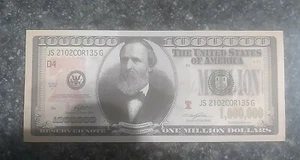 $1,000,000 Rutherford B Hayes One Million Dollar Bill 2008 Novelty Fake Note. - Picture 1 of 2