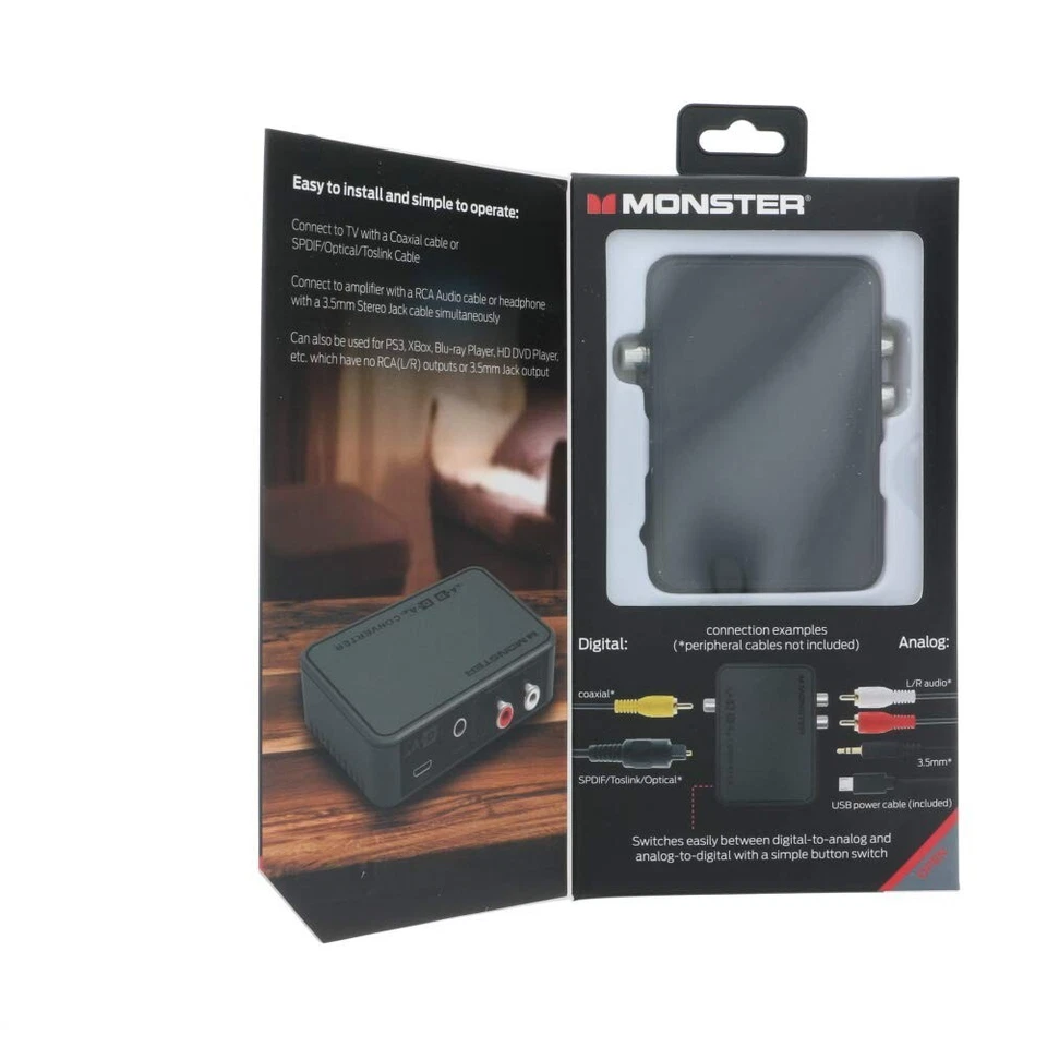 Monster MAD1-1007-BLK Digital/Analog /Analog To Digital Audio Converter New! - Image 1 of 3