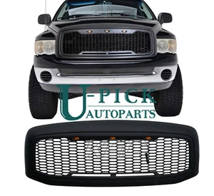 KEC Grille fits 06-09 Dodge RAM Raptor Matte Black Front Hood Mesh Grille+LED - Picture 1 of 3