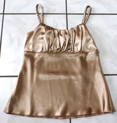 Babydoll Y2k Años 90 IZ Byer Bronce Satinado Capricho Grunge Coqueta Cami Top M H94 Foto 1 de 4