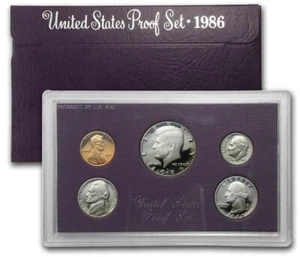1986-S | US Mint Proof Set | 5 Coins | Original Packaging OGP | COA - Picture 1 of 5